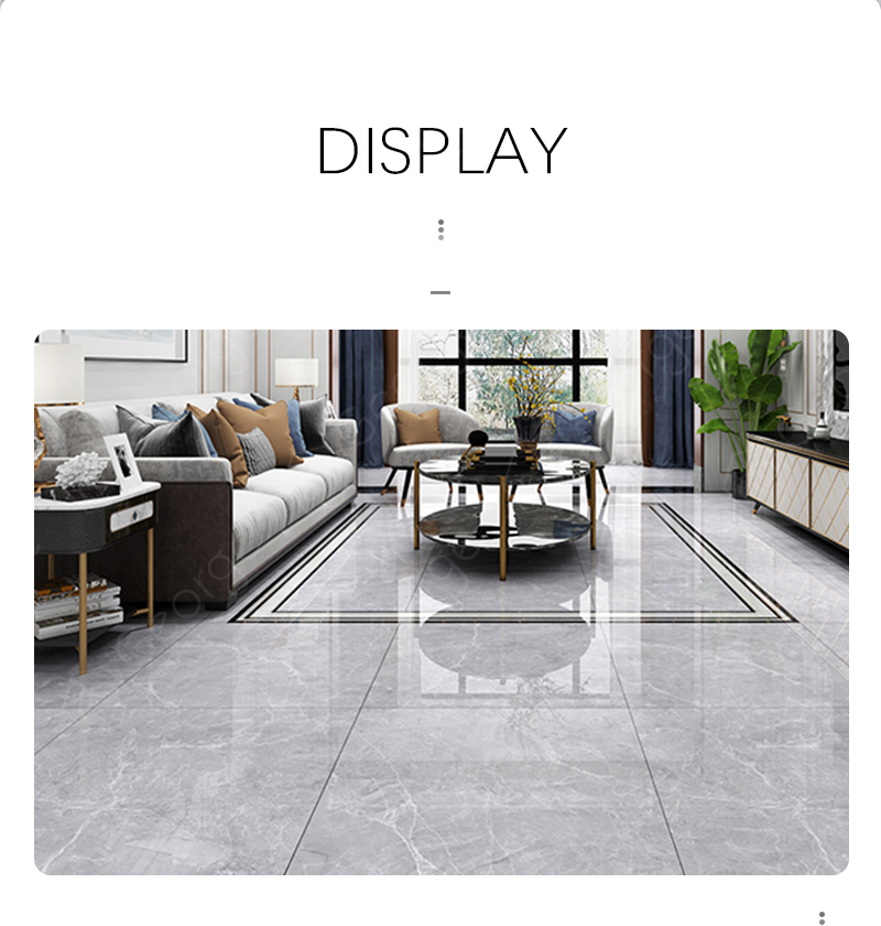 Simple And Modern White Tile Living, Room Floor Tiles Design Images